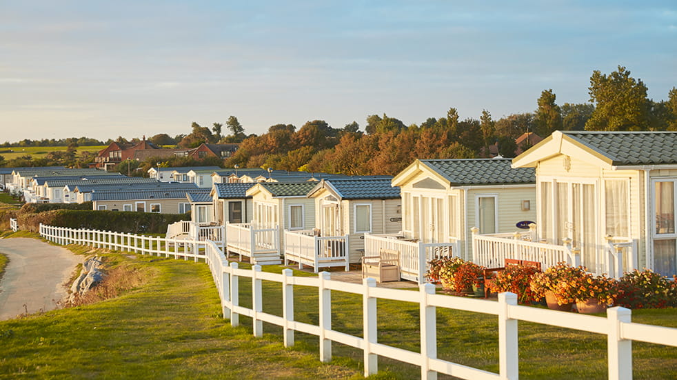 Haven holiday parks: beach view of caravans